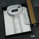 China Cotton Light Ash White Men's Panjabi