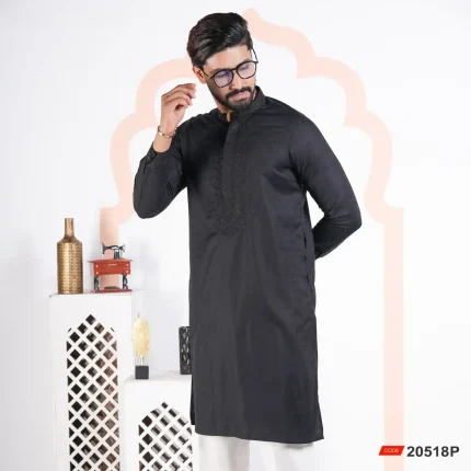 Premium Indian Jacquard Black medorabd
